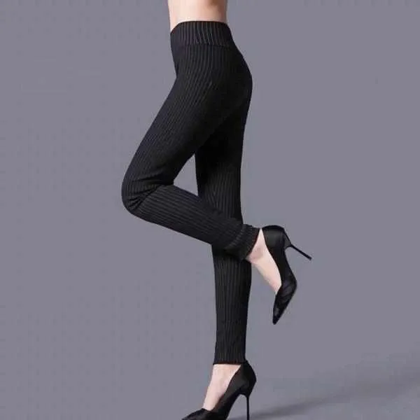 2pcs Black And White Colour High Waist Design Casual Pants/ Leggings For Women