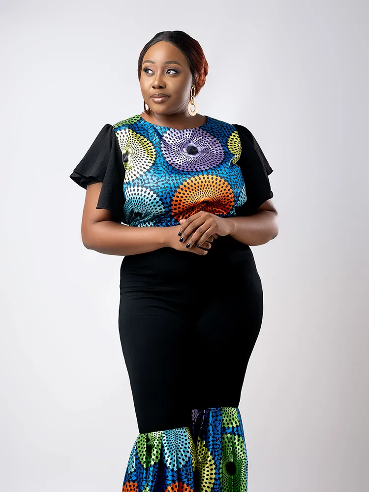 African Print two toned Folake set