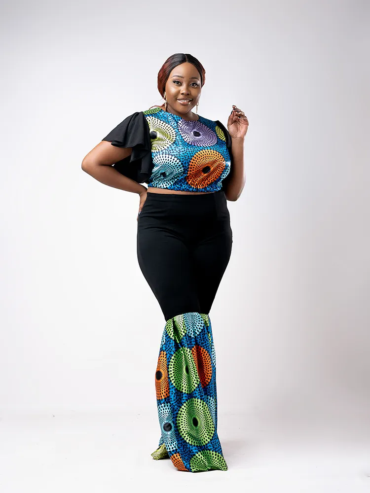 African Print two toned Folake set