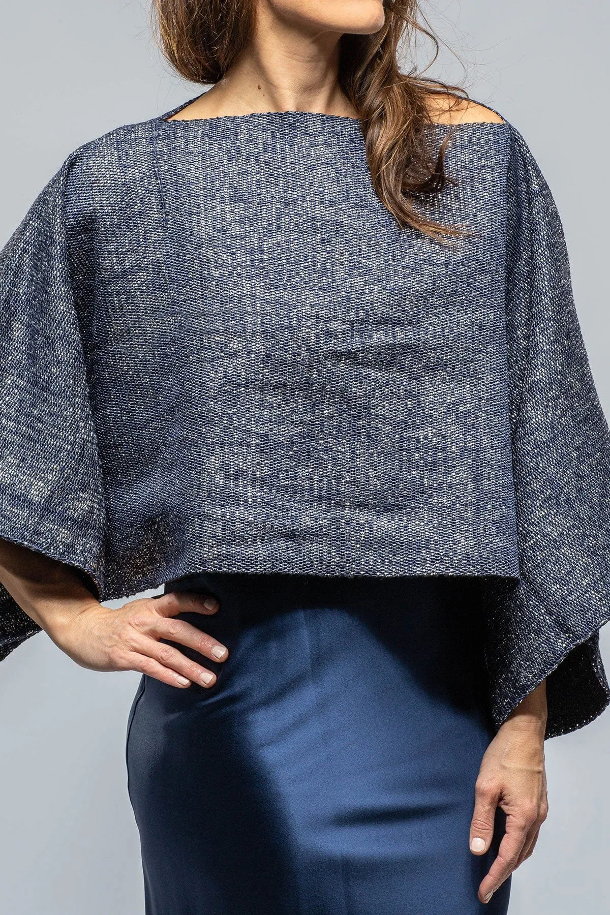 Alice Woven Cropped Top In Midnight