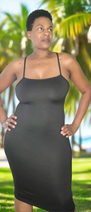 Black Bodycon Midi Dress