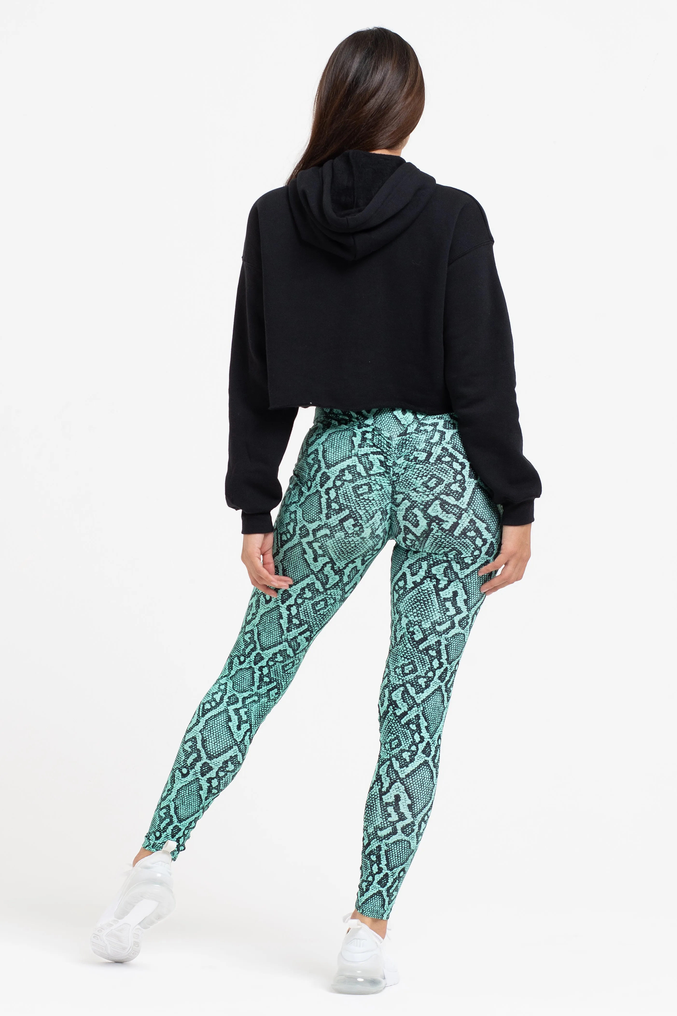 Black LiCi Cropped Fleece Hoodie