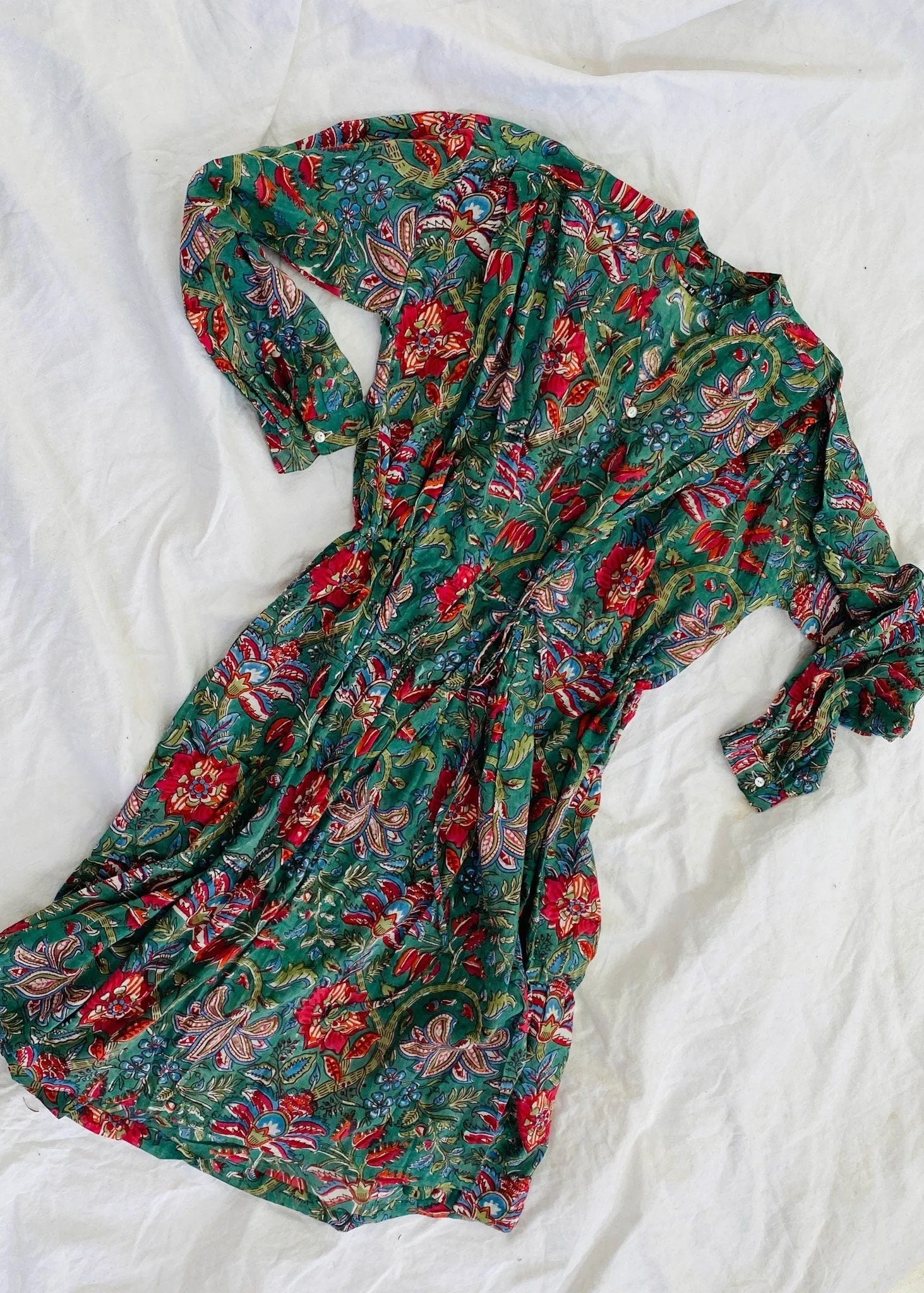 Block Print Shirt Dress. S-L