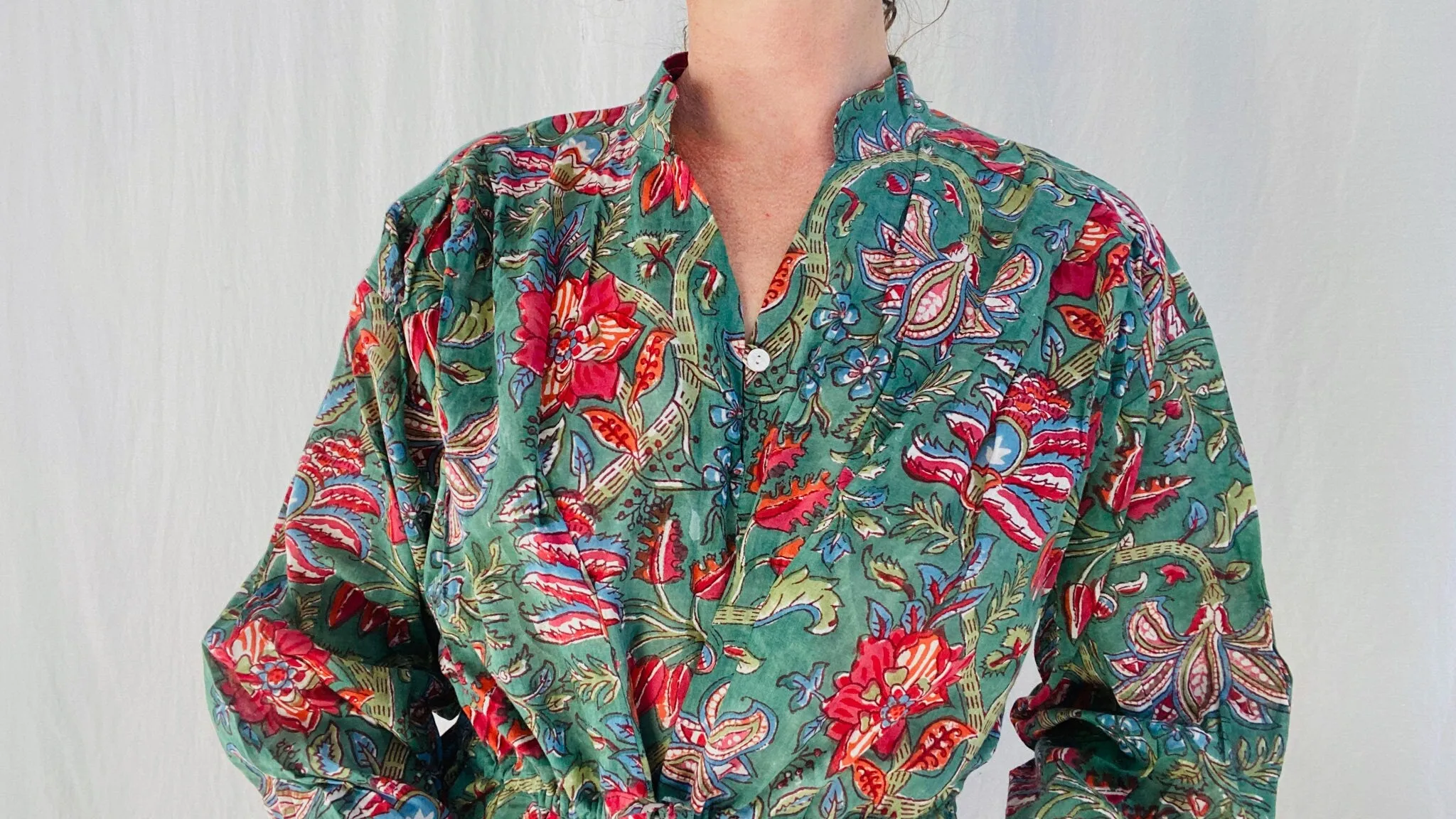 Block Print Shirt Dress. S-L