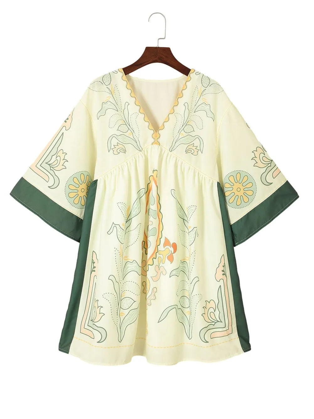 Bohemian Vibe Multicolour Kimono Dress with Floral Print