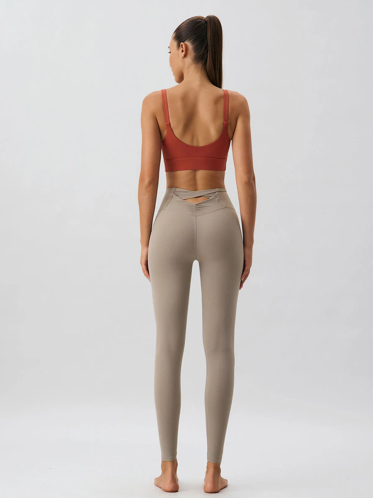 Brick Red Scoop Neck Sports Bra - High Support
