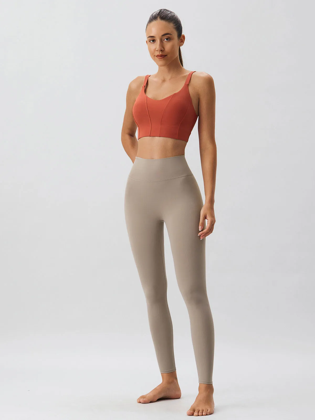 Brick Red Scoop Neck Sports Bra - High Support