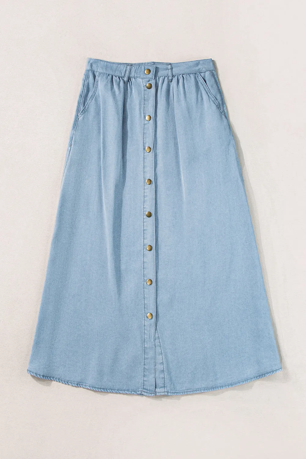 Casual Button Down Maxi Skirt