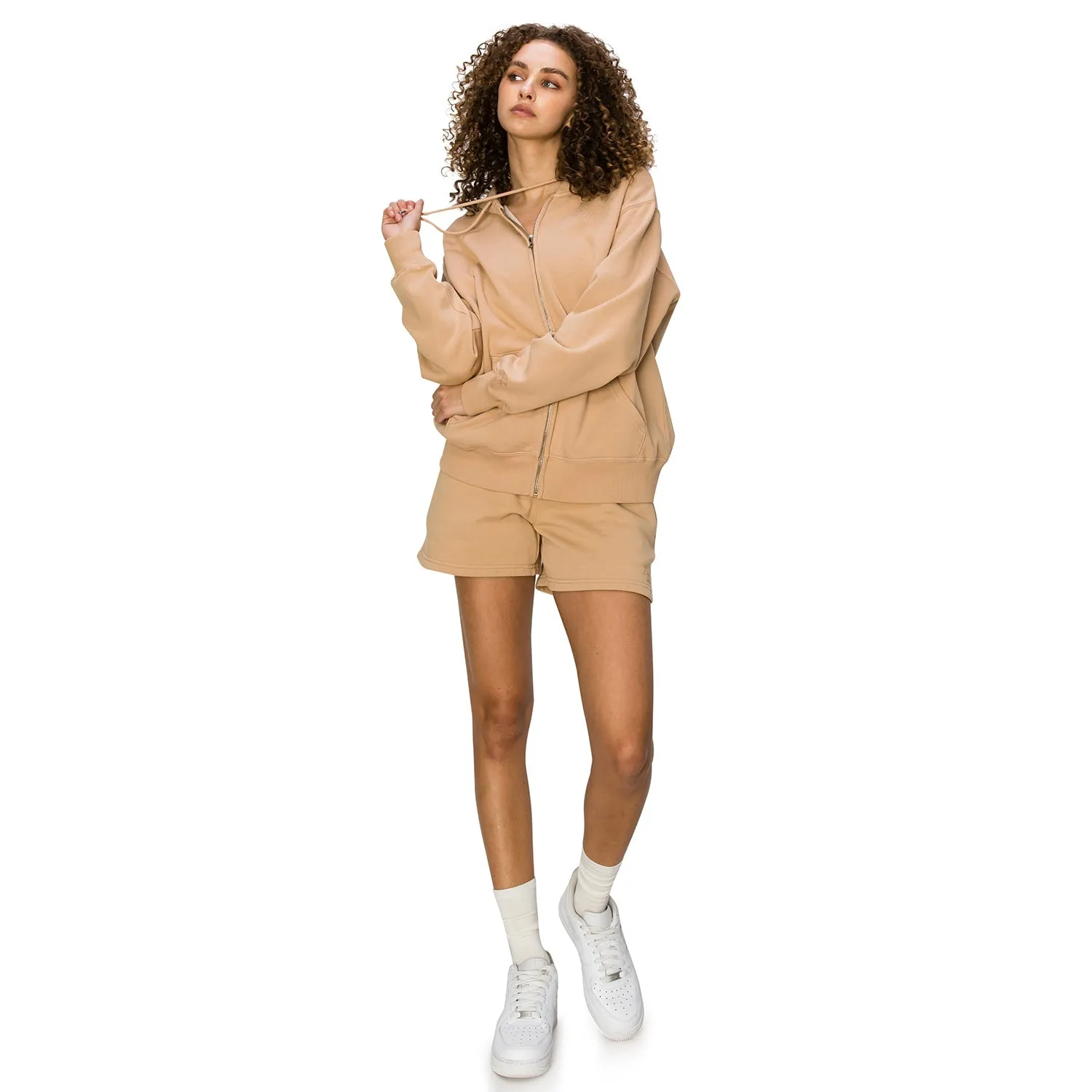 Cloud Fleece Zip Up Hoodie - Tobacco Brown