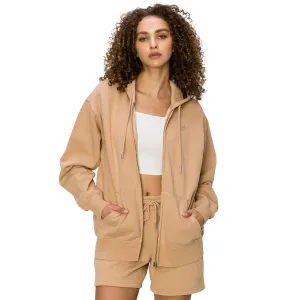 Cloud Fleece Zip Up Hoodie - Tobacco Brown