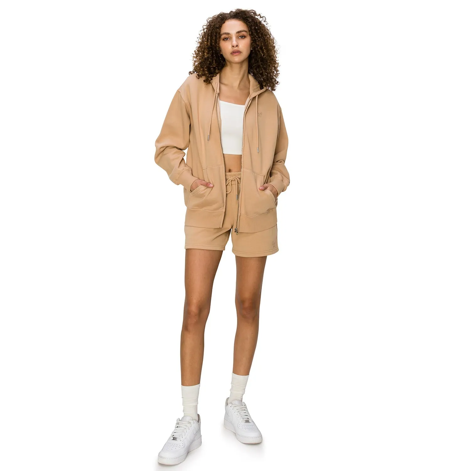 Cloud Fleece Zip Up Hoodie - Tobacco Brown