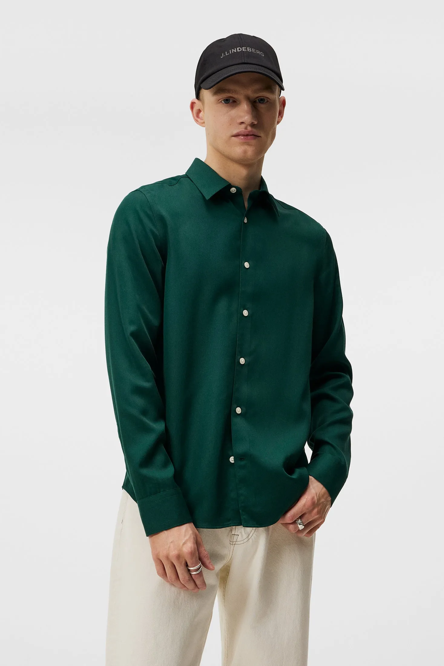 Comfort Tencel Slim Shirt / Rain Forest