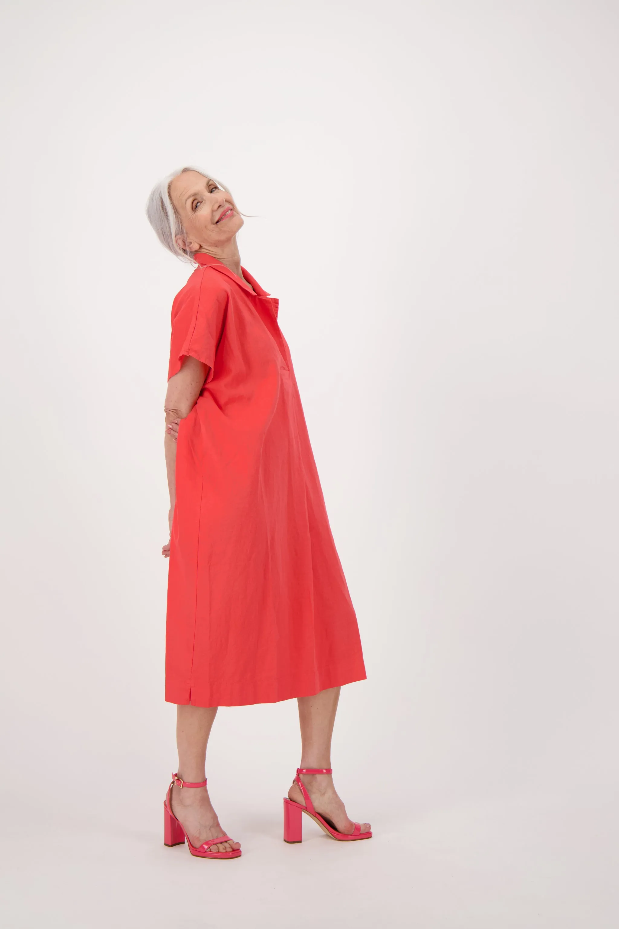 Coral Shift Dress