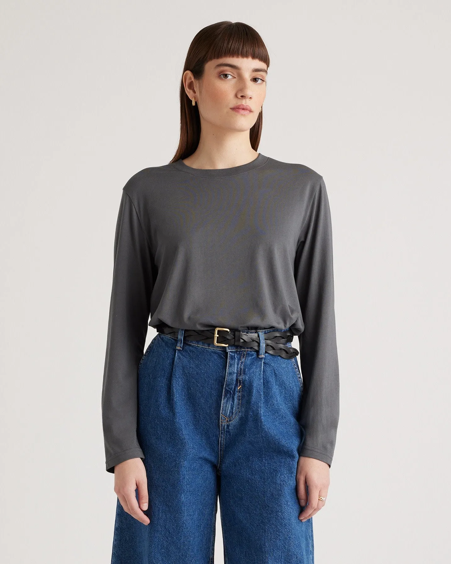 Cotton Modal Relaxed Long Sleeve Tee