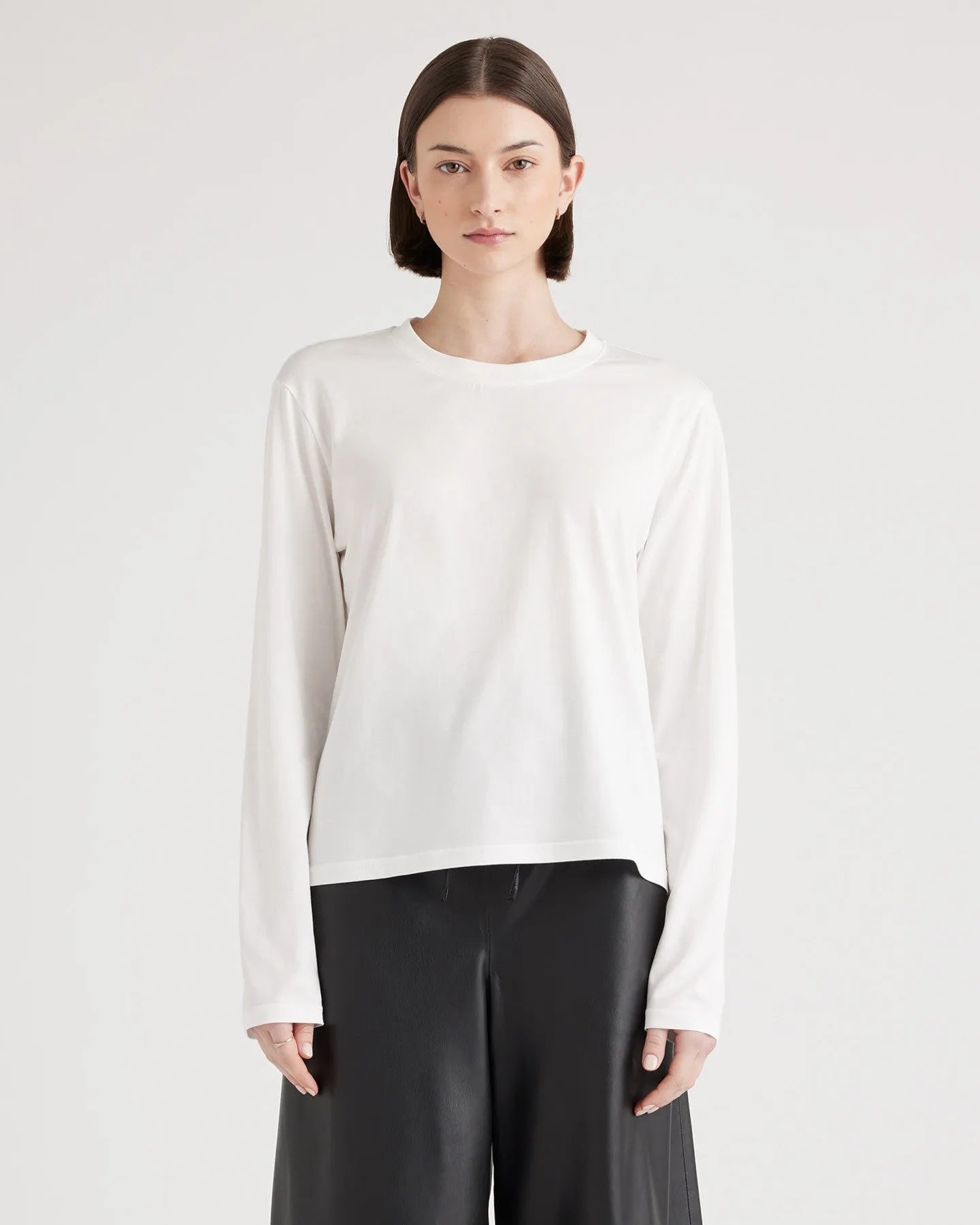 Cotton Modal Relaxed Long Sleeve Tee