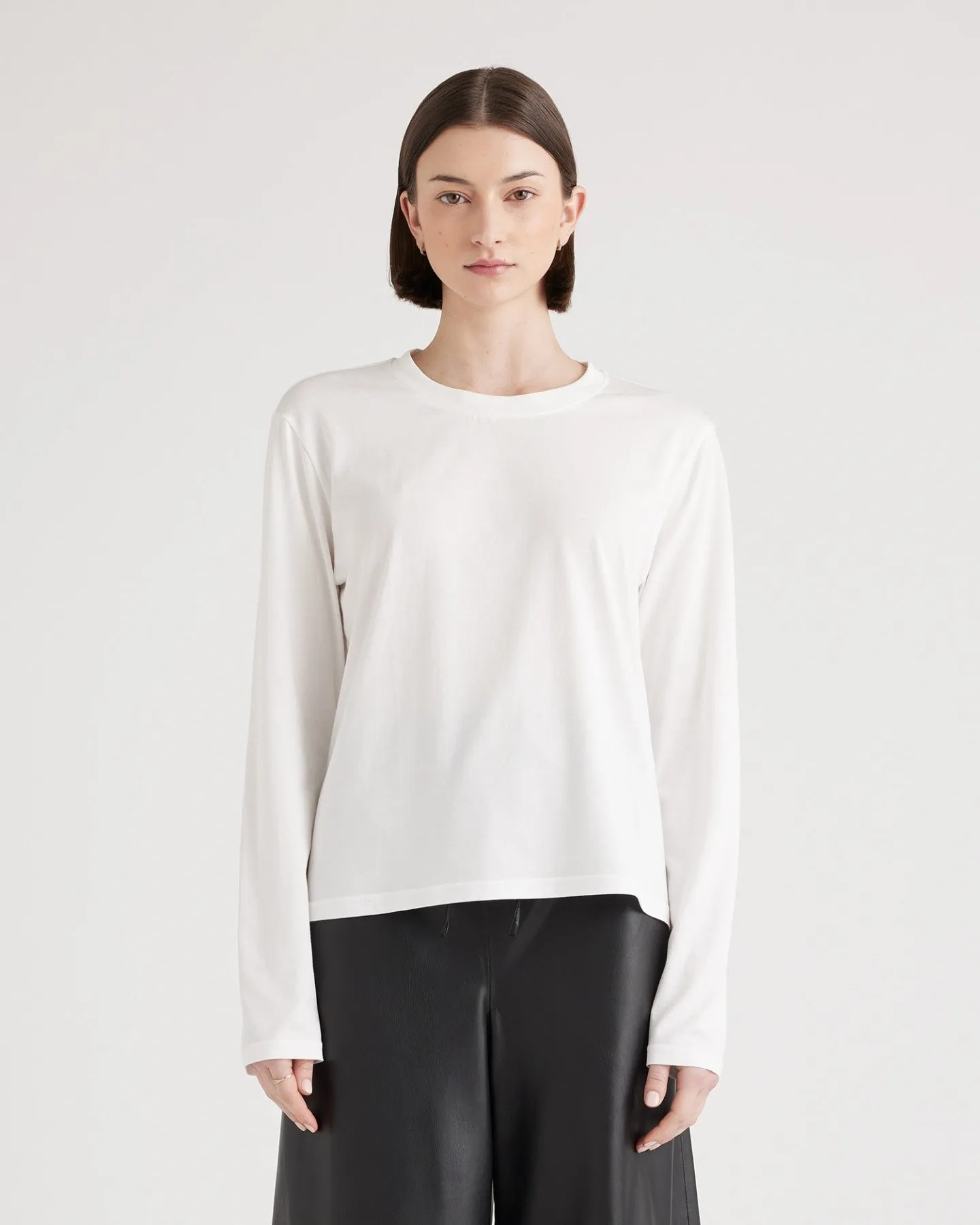 Cotton Modal Relaxed Long Sleeve Tee