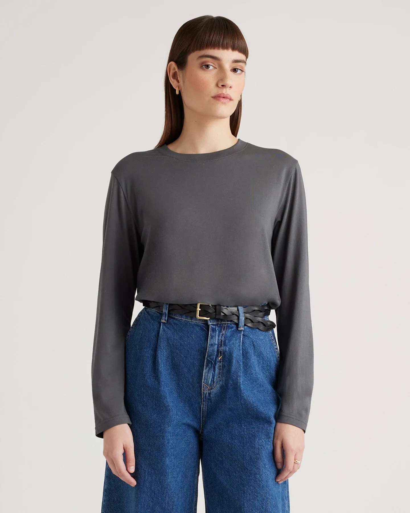 Cotton Modal Relaxed Long Sleeve Tee