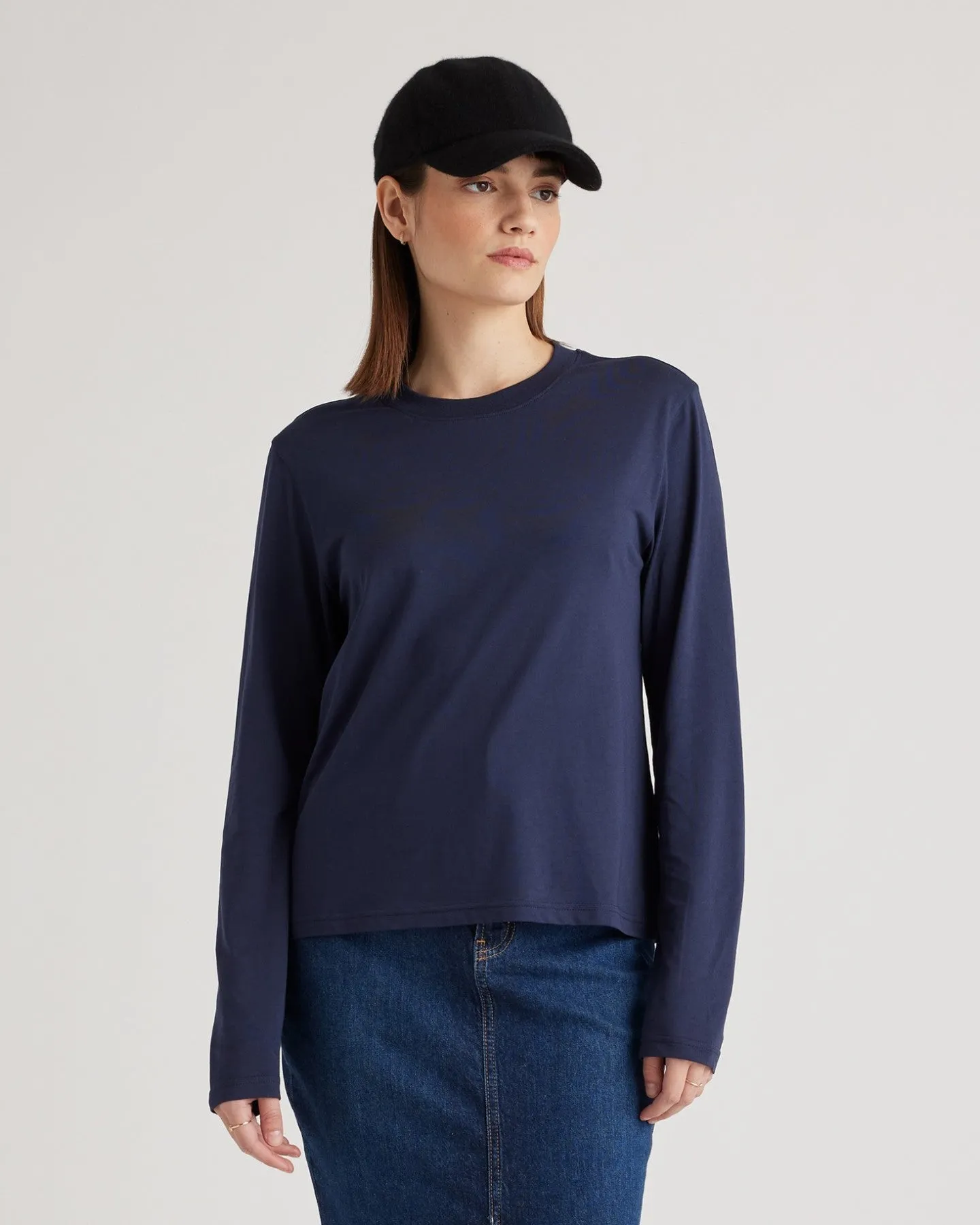 Cotton Modal Relaxed Long Sleeve Tee