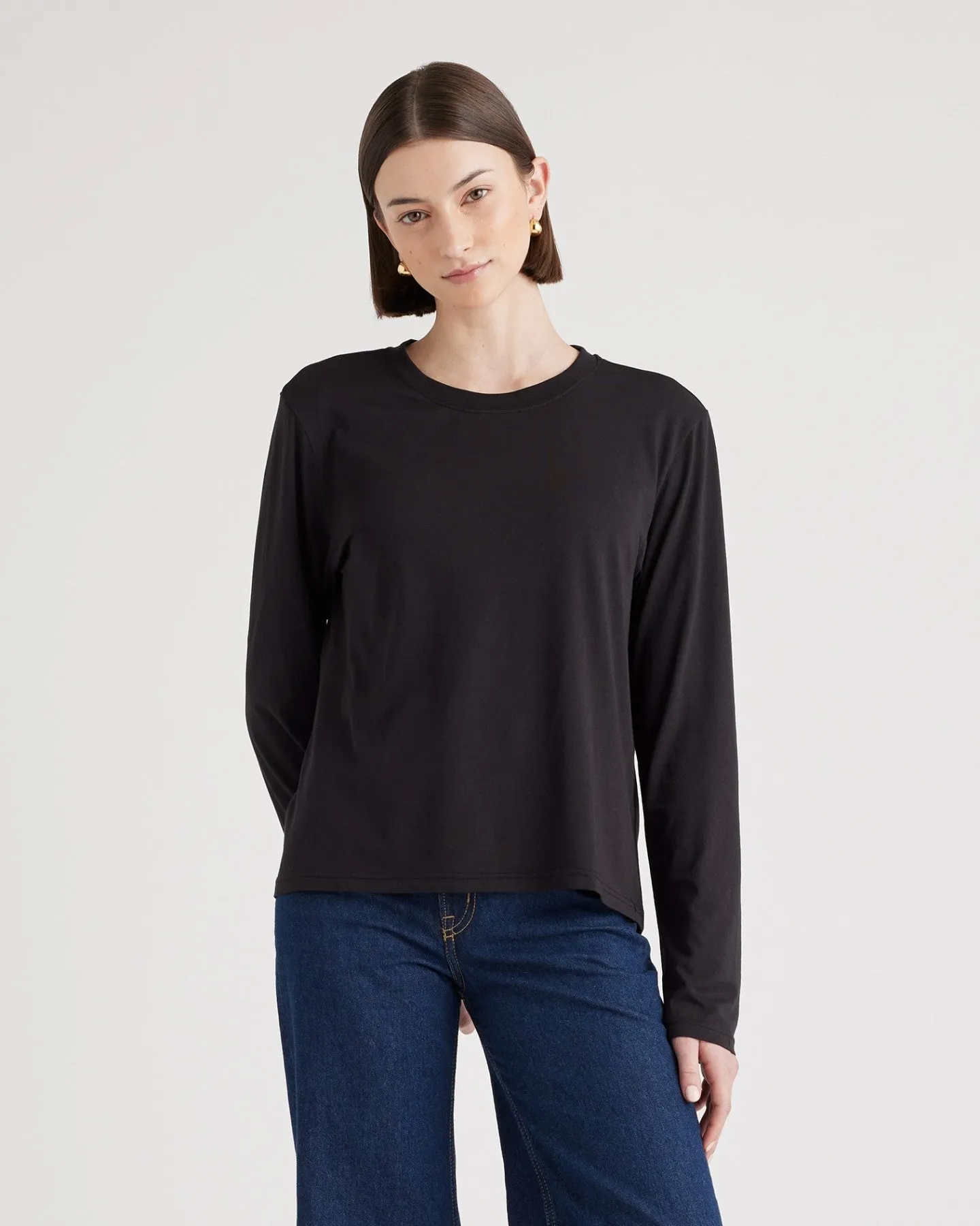 Cotton Modal Relaxed Long Sleeve Tee