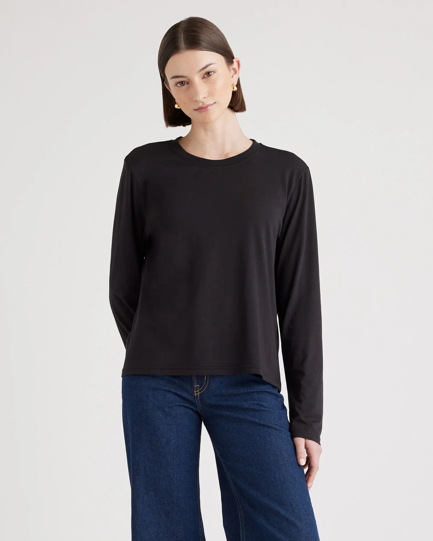 Cotton Modal Relaxed Long Sleeve Tee