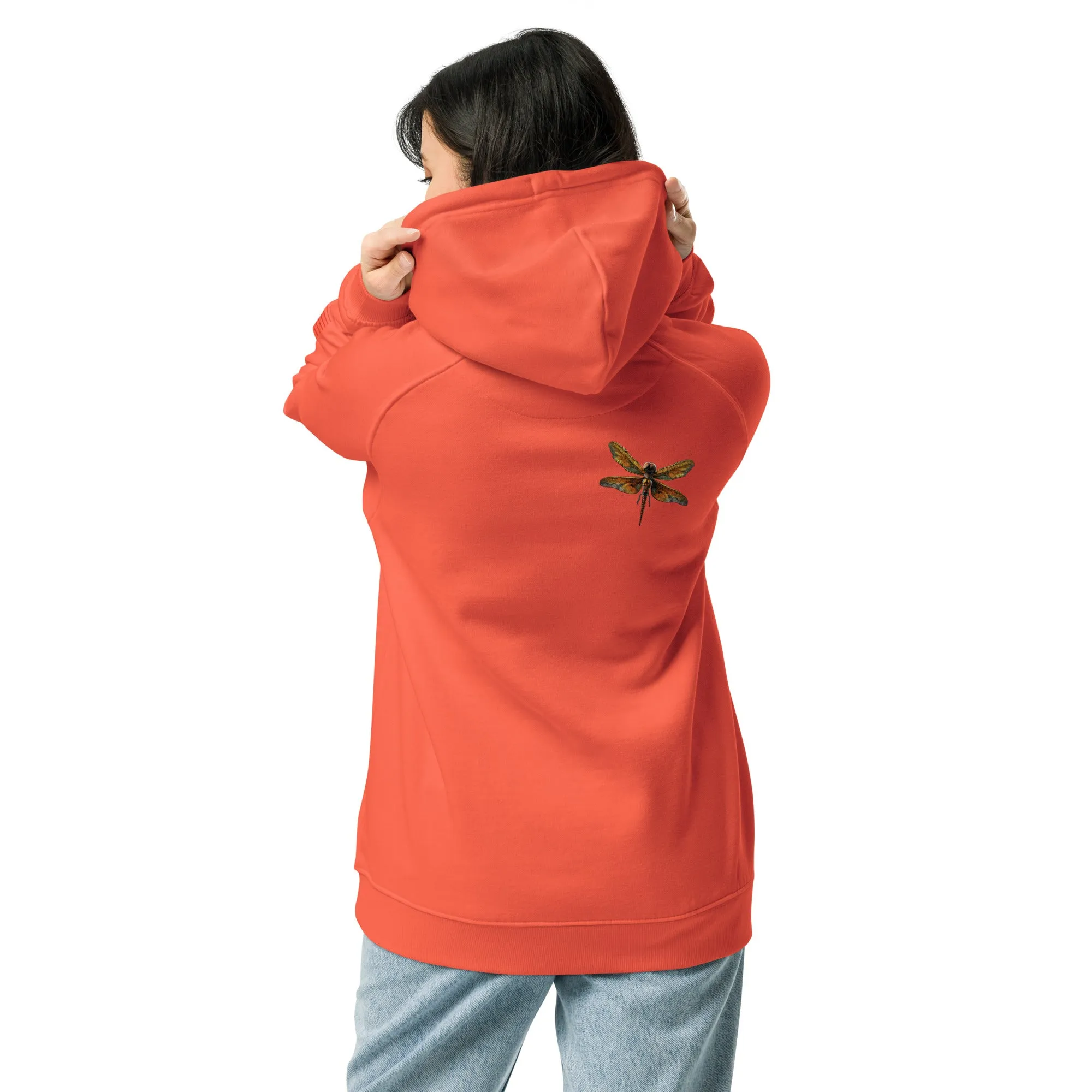 Crispy Dragonfly Unisex eco raglan hoodie