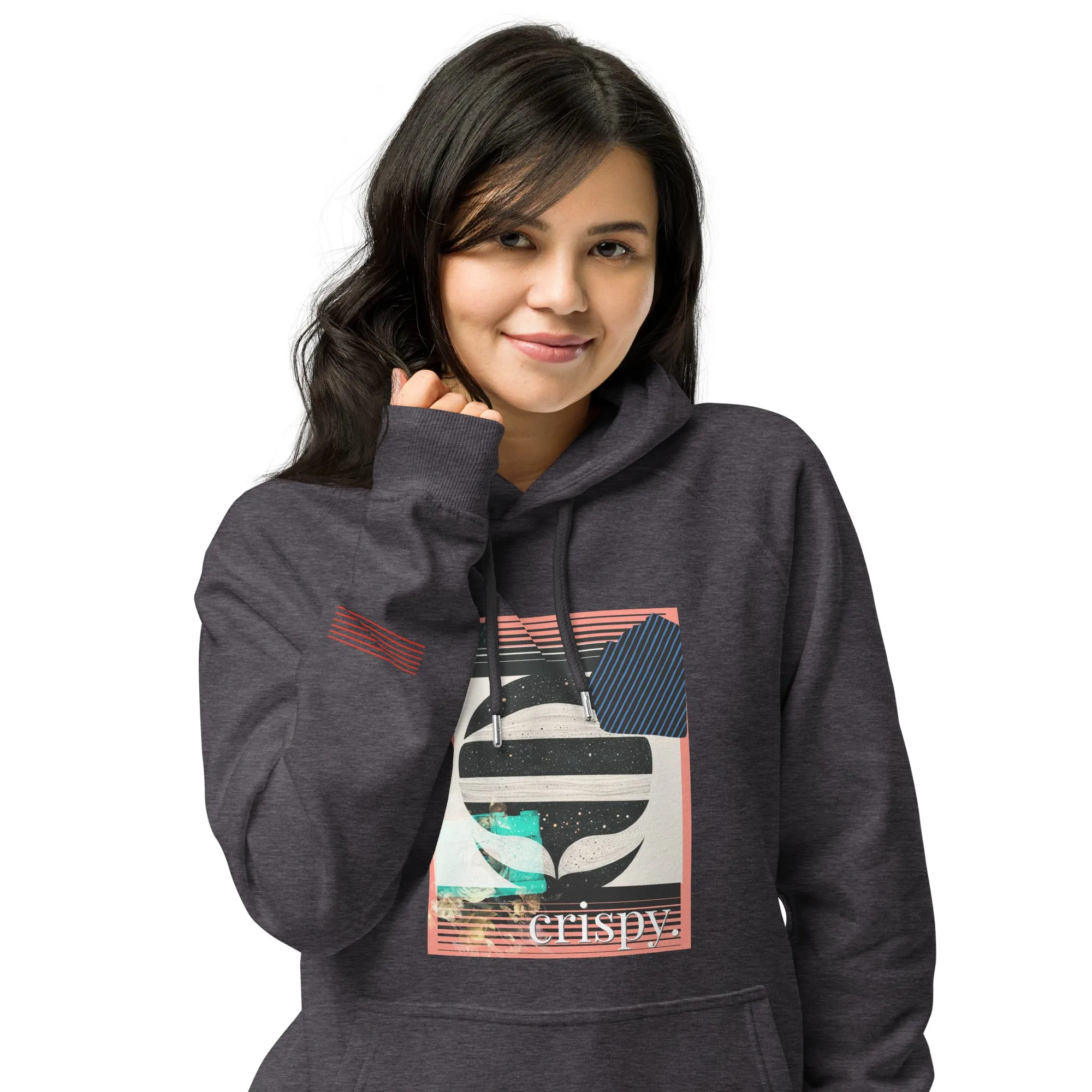 Crispy Dragonfly Unisex eco raglan hoodie