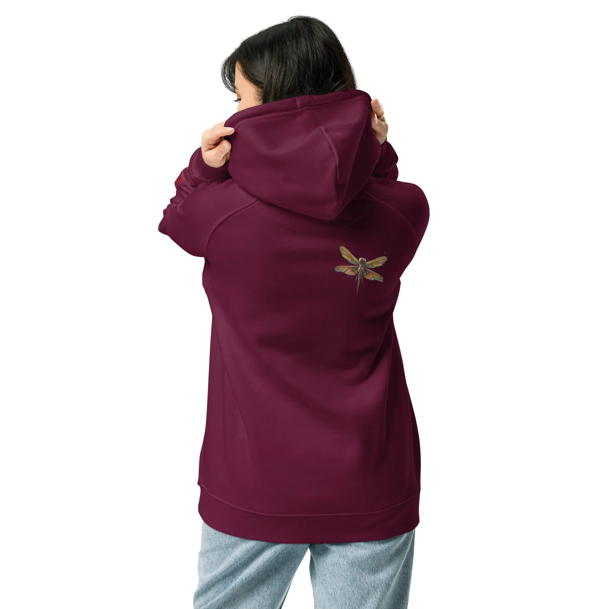Crispy Dragonfly Unisex eco raglan hoodie