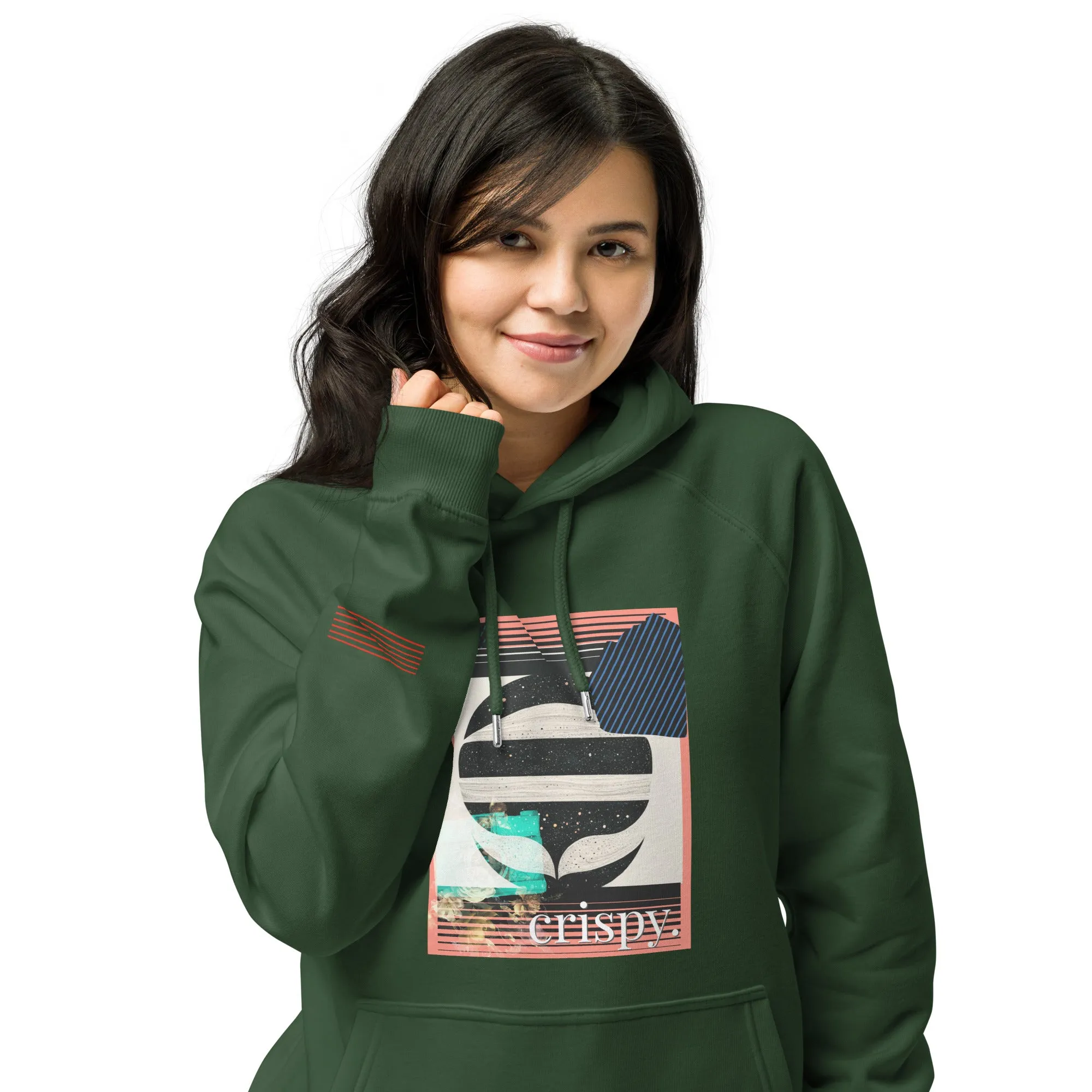 Crispy Dragonfly Unisex eco raglan hoodie