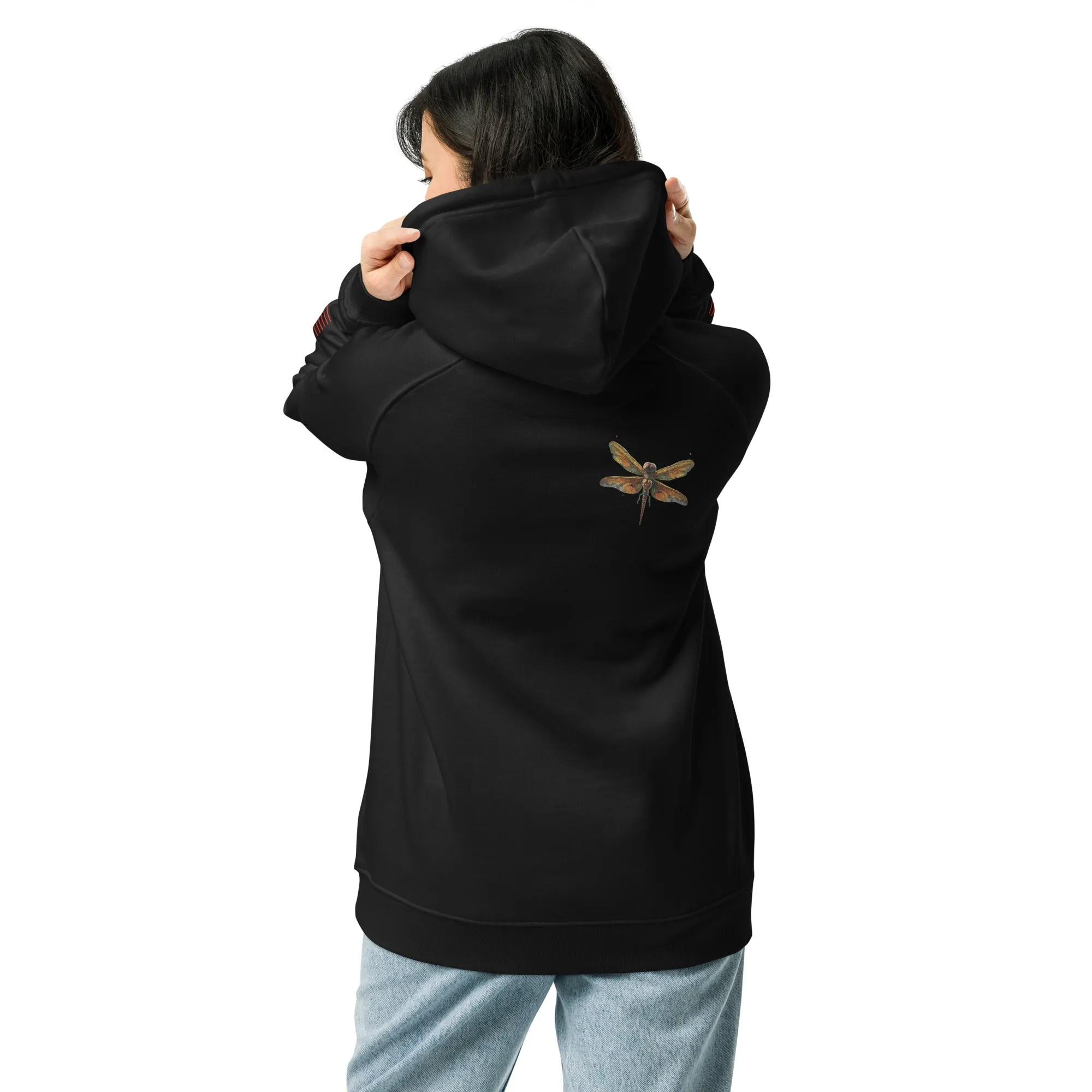Crispy Dragonfly Unisex eco raglan hoodie