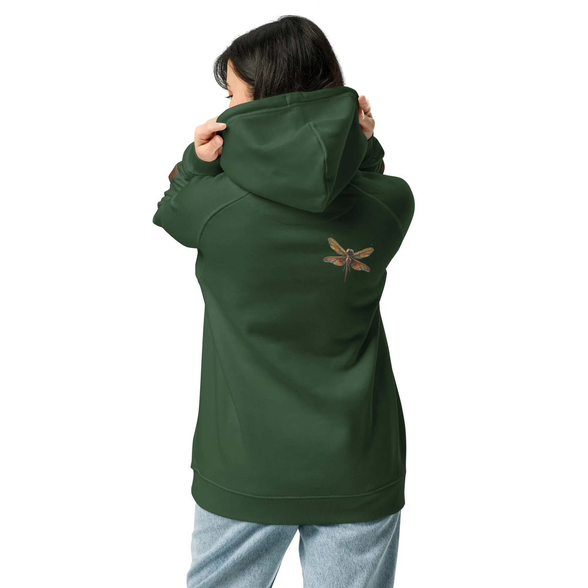 Crispy Dragonfly Unisex eco raglan hoodie
