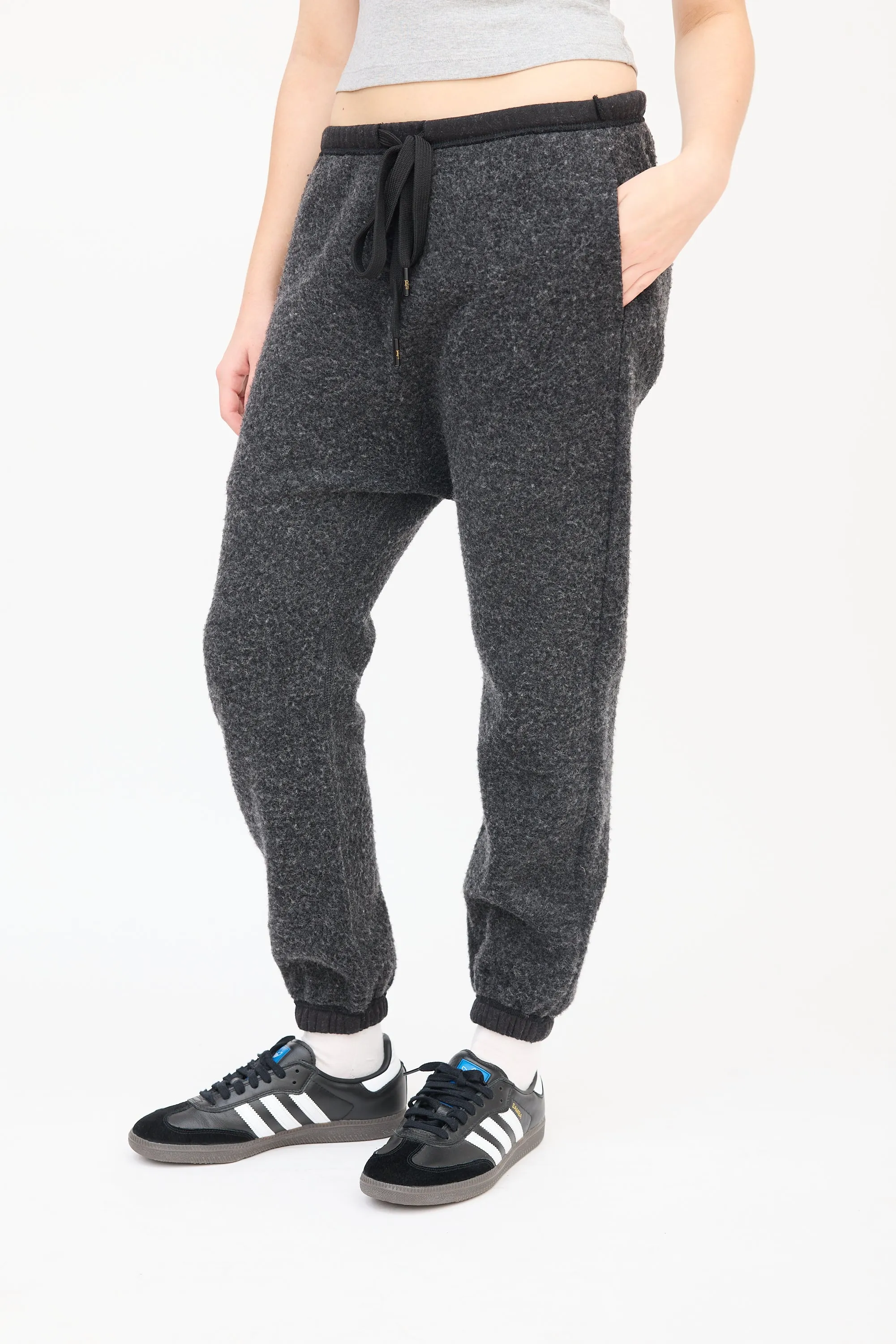 Dark Grey Fleece Drop Seat Sweat Pant