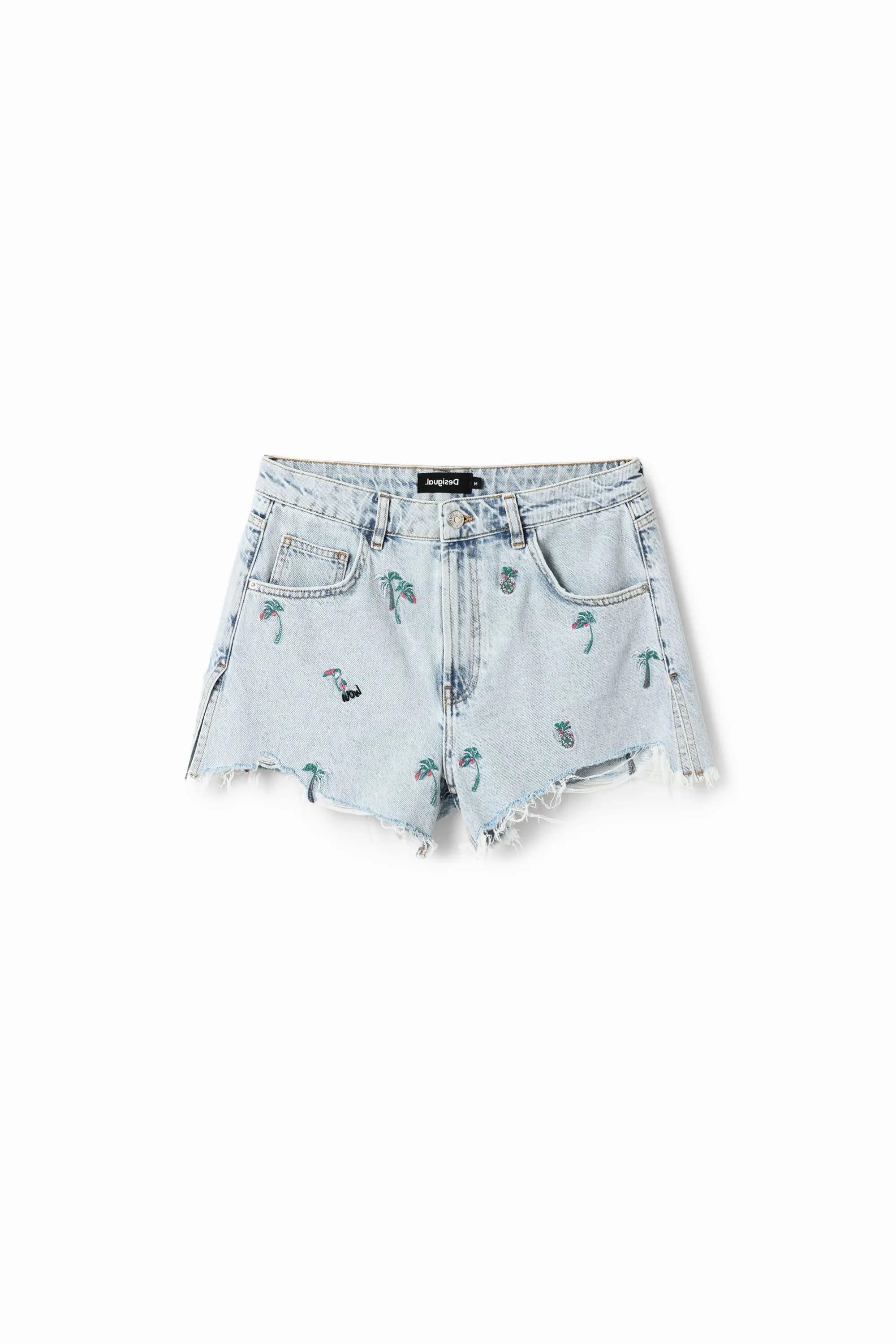 Desigual Milano Denim Shorts with Tropical Embroidery 23SWDD04 1030