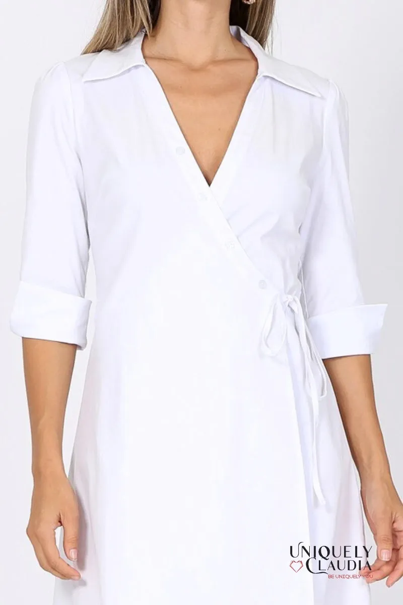 Emily Wrap Side Tie Mini Dress