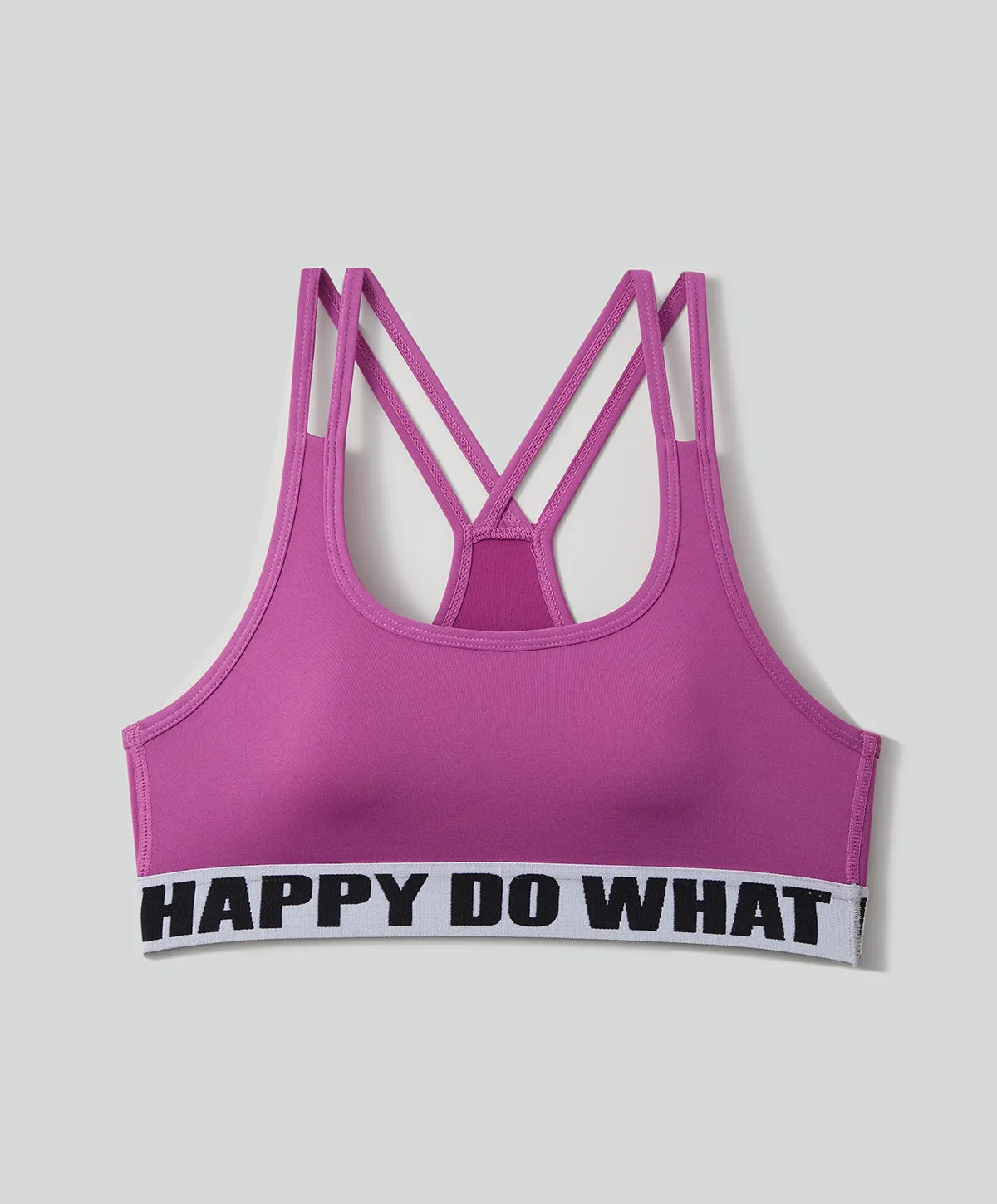 Energized Junior Artletes Strappy Sports Bra with Slogan Elastic Band