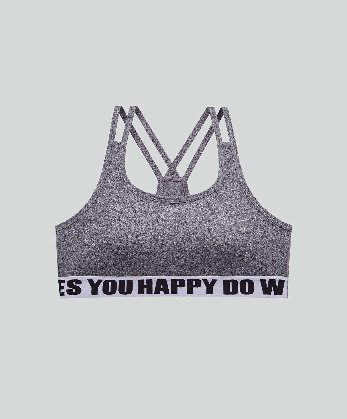 Energized Junior Artletes Strappy Sports Bra with Slogan Elastic Band