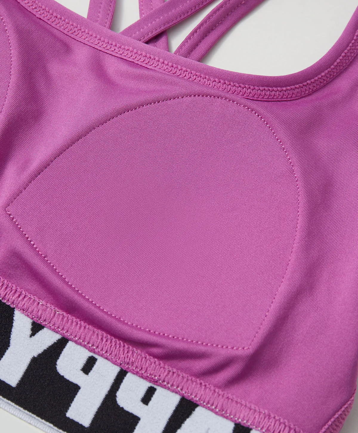 Energized Junior Artletes Strappy Sports Bra with Slogan Elastic Band