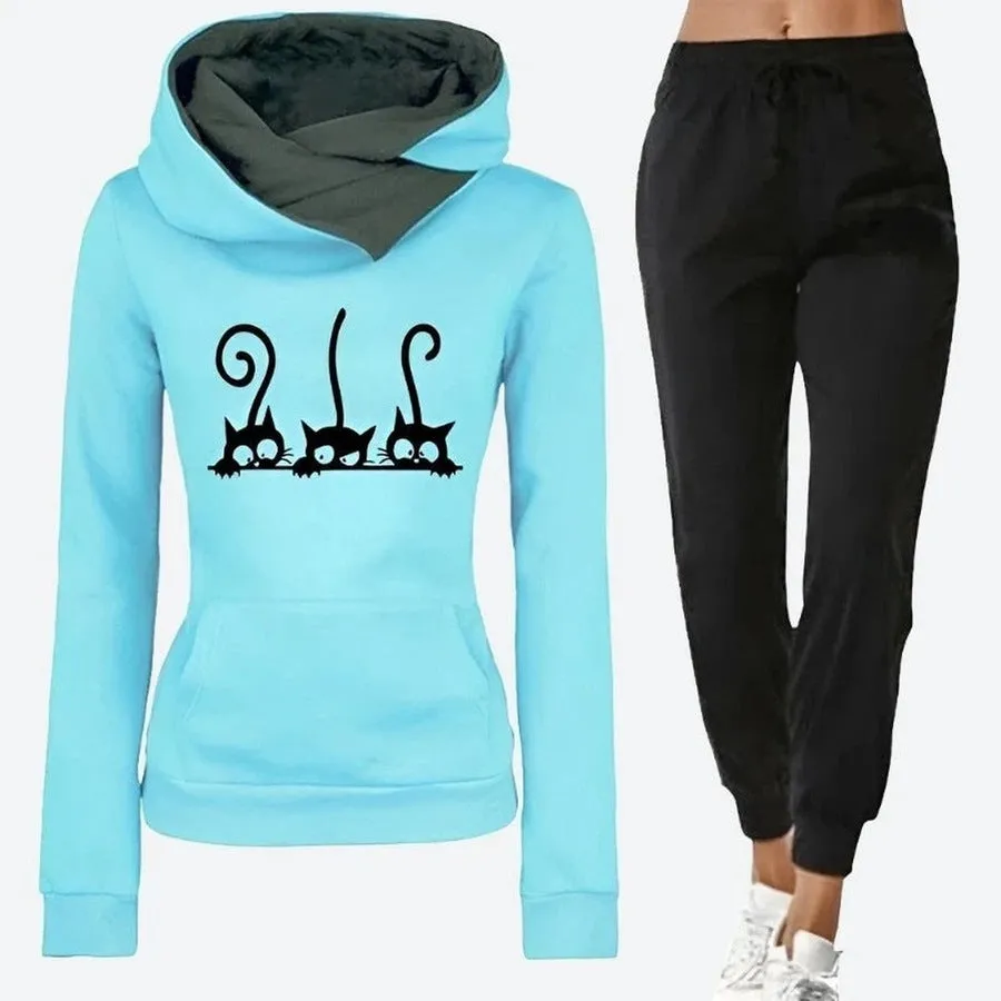 Fun Graphic Hoodie and Joggers Set