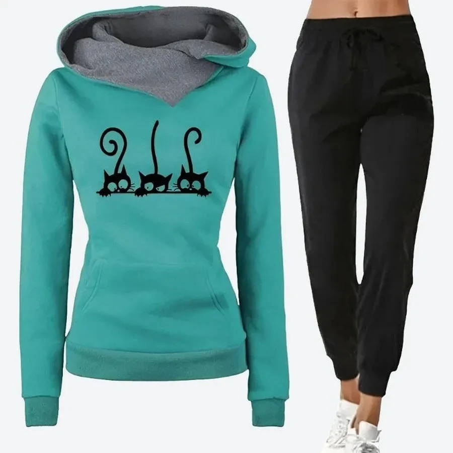 Fun Graphic Hoodie and Joggers Set