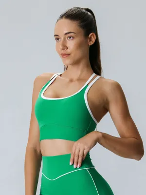 Green X Cross Lycra® Sports Bra