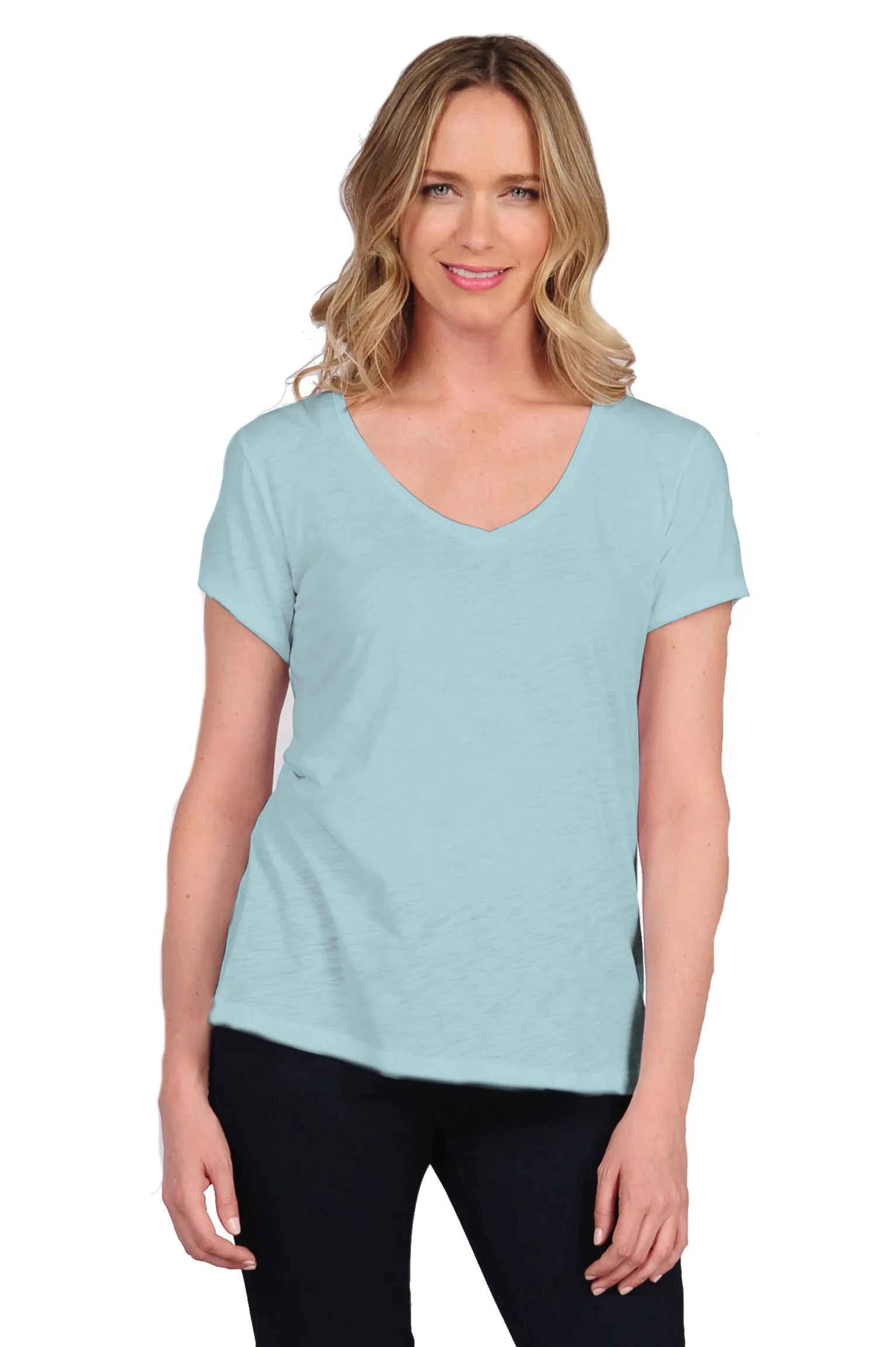Gwen Relaxed Fit V-Neck Tee (CSTEE01)