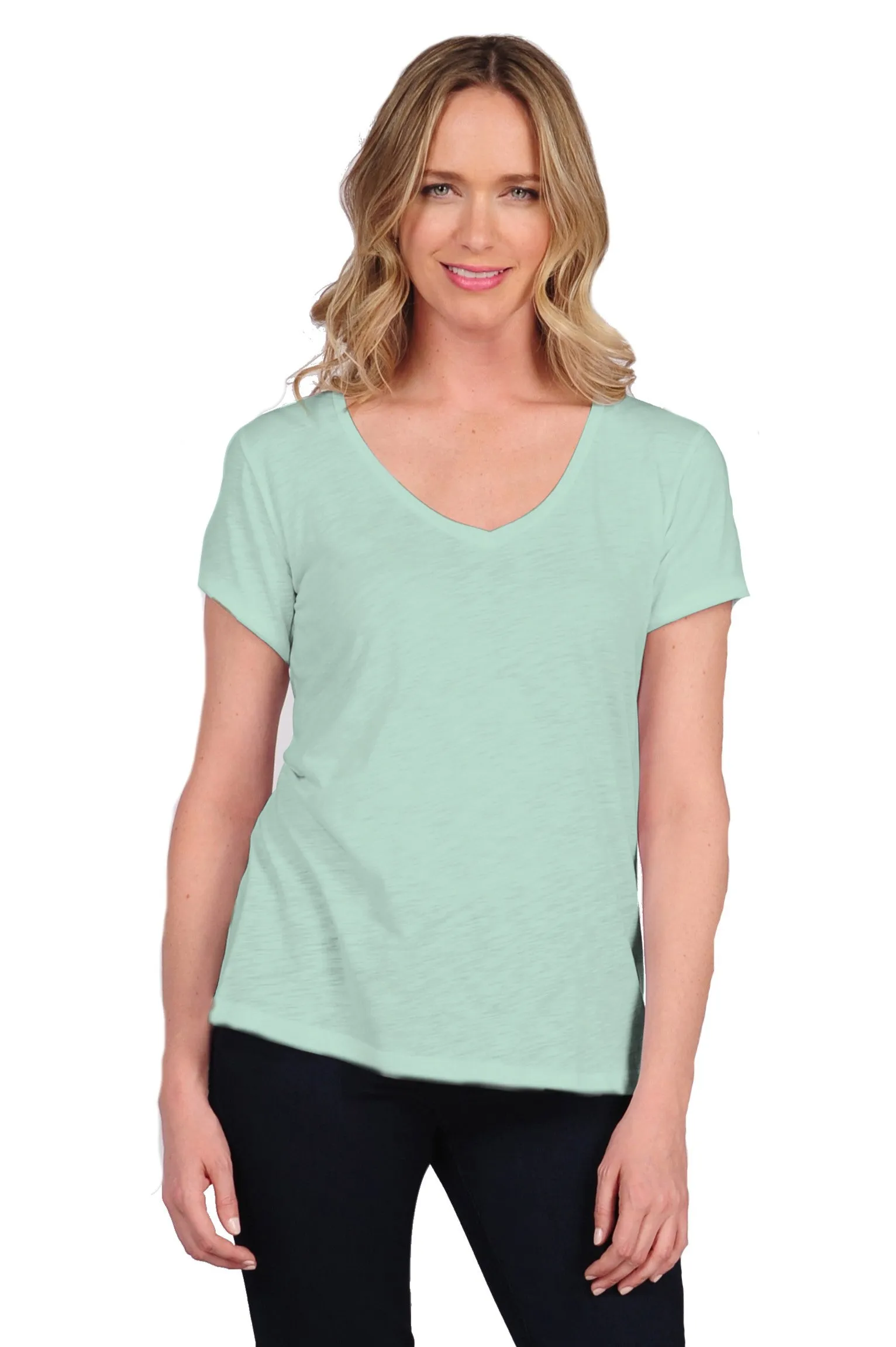 Gwen Relaxed Fit V-Neck Tee (CSTEE01)