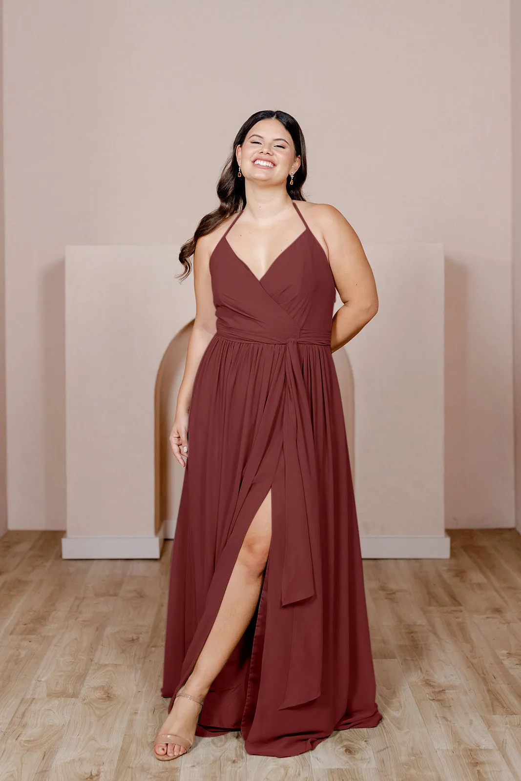 Hannah Chiffon Faux Wrap Dress | Made To Order