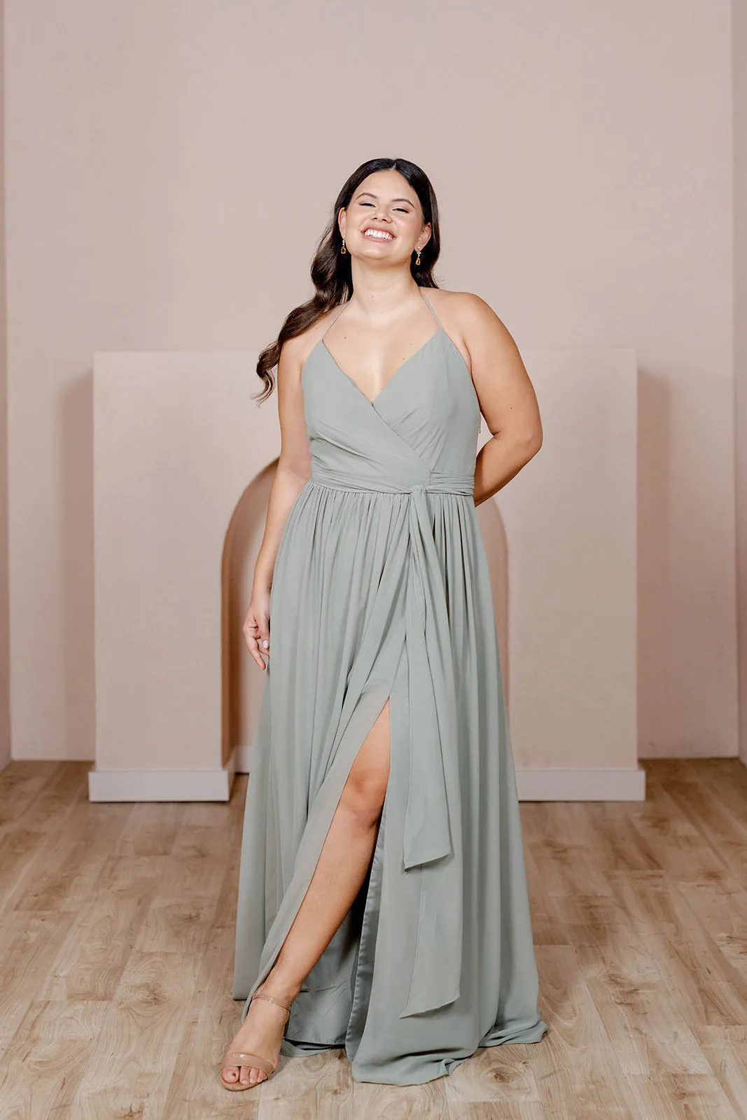Hannah Chiffon Faux Wrap Dress | Made To Order