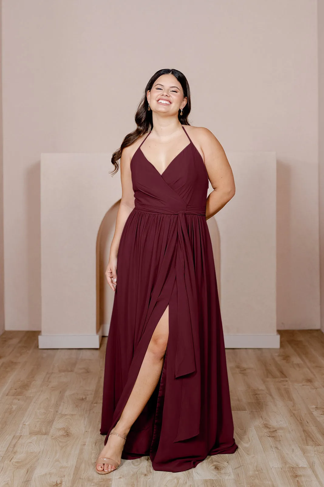 Hannah Chiffon Faux Wrap Dress | Made To Order