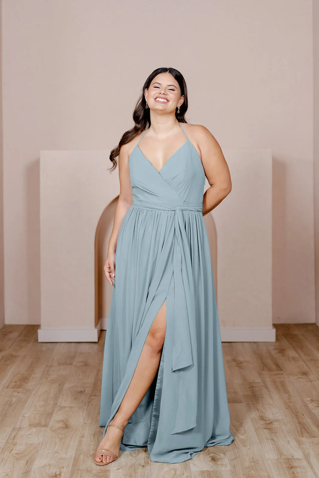 Hannah Chiffon Faux Wrap Dress | Made To Order