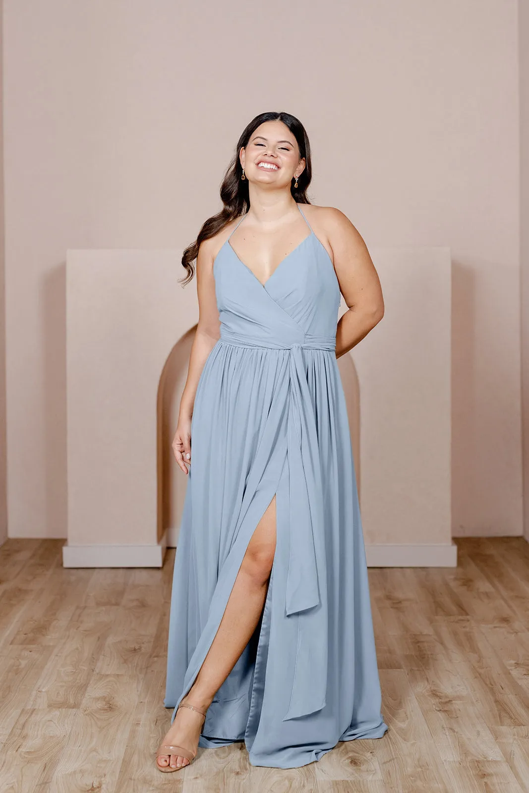 Hannah Chiffon Faux Wrap Dress | Made To Order