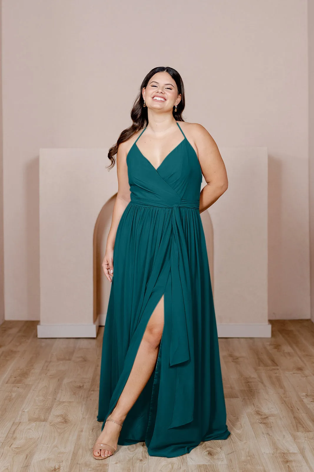 Hannah Chiffon Faux Wrap Dress | Made To Order