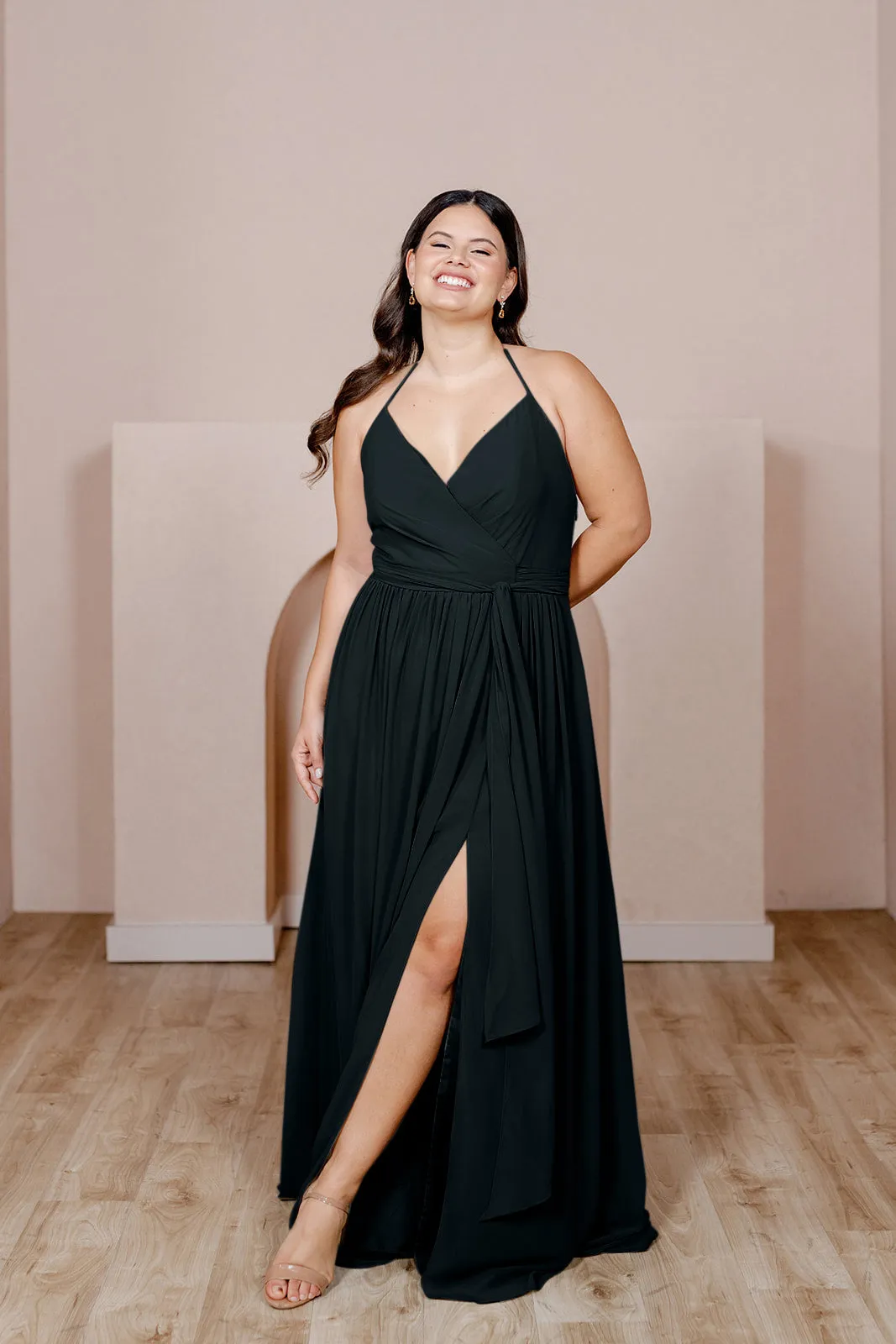 Hannah Chiffon Faux Wrap Dress | Made To Order