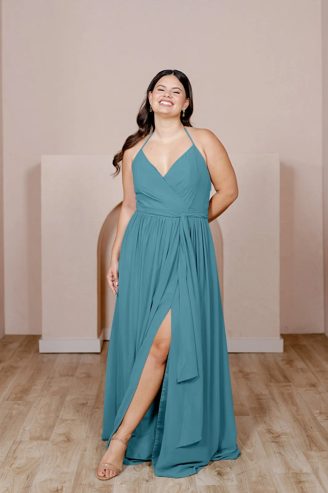 Hannah Chiffon Faux Wrap Dress | Made To Order