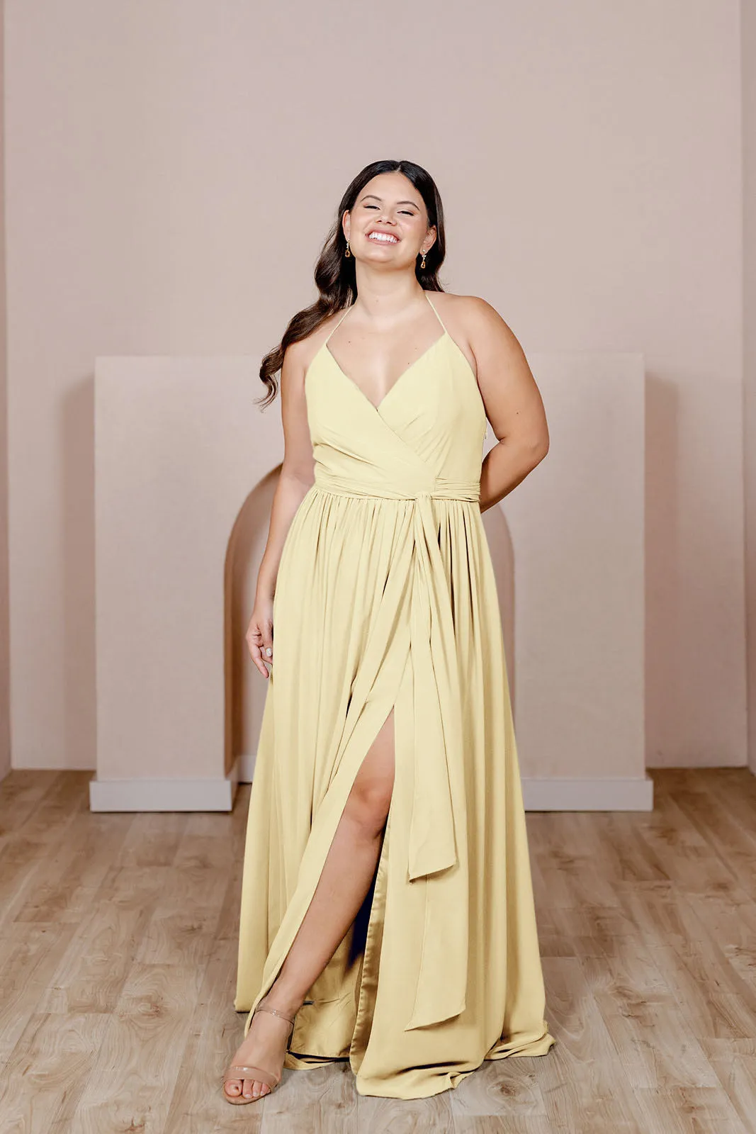 Hannah Chiffon Faux Wrap Dress | Made To Order